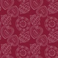 Christmas seamless pattern with balls isolated on red background. Royalty Free Stock Photo