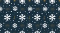 Christmas seamless pattern. Beautiful snowflakes and gold spangle on dark blue background. Vector illustration Royalty Free Stock Photo