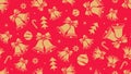 Christmas seamless pattern with bells and balls Royalty Free Stock Photo