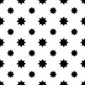 Christmas seamless pattern. Black stars on a white backdrop. Simple retro geometric vector background for printing Royalty Free Stock Photo
