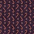 Christmas, seamless pattern Candy and snowflakes, on the striped back, purple Royalty Free Stock Photo