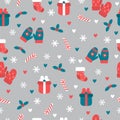 Christmas seamless pattern. Christmas and New Year`s decorative