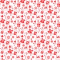 Christmas seamless pattern with Christmas red elements Royalty Free Stock Photo