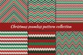 Christmas seamless pattern collection. Holiday backgrounds set. Print kit in traditional colors. Vector digital paper