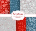 Christmas seamless pattern collection Snowflake Christmas tree ball toy sweet candy New Year Christmas holiday background Royalty Free Stock Photo