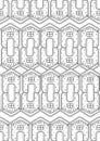 Christmas Seamless pattern or coloring page of Christmas snow-covered houses in A4 size, outline vector stock illustration for Royalty Free Stock Photo