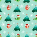 Christmas seamless pattern with cute birds Royalty Free Stock Photo