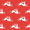 Christmas seamless pattern, deer silhouettes