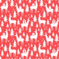 Christmas seamless pattern, deer with xma tree