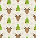 Christmas Seamless Pattern with Deers