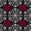 Christmas seamless pattern. Geometric texture with red and white snowflakes. Abstract endless background. Vector design for textil Royalty Free Stock Photo