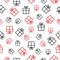 Christmas seamless pattern with gift boxes. White holiday vector illustration. Royalty Free Stock Photo