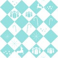Christmas seamless pattern with gifts, candy canes, stars and reindeers Royalty Free Stock Photo