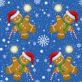 Christmas seamless pattern. Gingerbread man.