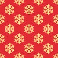 Christmas seamless pattern with gold snowflakes Royalty Free Stock Photo