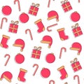 Christmas seamless pattern on isolated white background