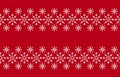 Christmas Seamless Pattern. Knit Print. Red Knitted Pullover Background. Xmas Winter Texture With Snowflakes