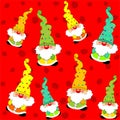 Christmas seamless pattern ornaments - vector Royalty Free Stock Photo