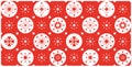Christmas seamless pattern in red and white. Repeated background. Royalty Free Stock Photo