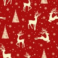 Christmas seamless pattern with reindeer background, Winter pattern with reindeer, wrapping paper, pattern fills, winter greetings Royalty Free Stock Photo