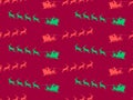 Christmas seamless pattern with Santa Claus is flying in a sleigh with reindeer. Santa\'s sleigh Royalty Free Stock Photo