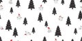 Christmas seamless pattern Santa Claus vector Snowman tree wood forest snow scarf isolated wallpaper tile background Royalty Free Stock Photo