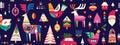 Christmas seamless pattern in Scandinavian folk style