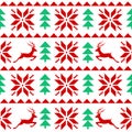 Christmas seamless pattern. Scandinavian style.