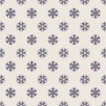 Christmas seamless pattern with snowflake black color on white background Royalty Free Stock Photo