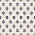 Christmas seamless pattern with snowflake black color on white background Royalty Free Stock Photo