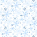 Christmas seamless pattern snowflake snow crystal, winter festive ornament for textile Royalty Free Stock Photo