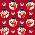 Christmas Seamless Pattern with Snowman