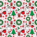 Christmas seamless pattern with snowman