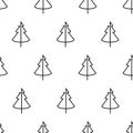 Christmas seamless pattern with christmas tree, vector background. Design template for wallpaper, fabric, wrapping Royalty Free Stock Photo