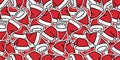 Christmas seamless pattern vector Santa Claus hat Xmas scarf isolated Gift wrap paper cartoon illustration repeat wallpaper tile b