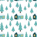 Christmas seamless pattern in vector. Winter season illustration