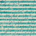 Christmas seamless pattern. White 3d snowflakes on blue teal stripes background Royalty Free Stock Photo