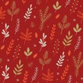 Christmas seamless pattern with winter evergreen plants Royalty Free Stock Photo
