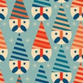 Christmas seamless pattern with winter Gnomes