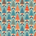 Christmas seamless pattern with winter Gnomes