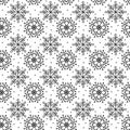 Christmas seamless Pattern. Winter Snowflake vector monoline. Flat line snowing icons, cute snow flakes repeat wallpaper Royalty Free Stock Photo