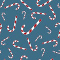Christmas seamless pattern Winter theme Christmas sweet candy on a blue background New Year Christmas holiday festive wallpaper