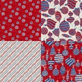 Christmas seamless patterns. Blue & red Christmas