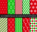 Christmas seamless patterns collection. New year texture. Seamless background with gingerbread, snowflakes, candycane Royalty Free Stock Photo