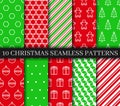 Christmas seamless patterns collection. Vector New year texture. Festive seamless background. Holiday wrapping paper Royalty Free Stock Photo