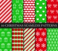 Christmas seamless patterns collection. Vector New year texture. Holiday wrapping paper. Festive seamless ornament Royalty Free Stock Photo