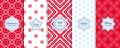 Christmas seamless patterns collection. Vector set of winter holiday backgrounds