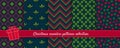 Christmas seamless patterns collection. Vector set of winter holiday backgrounds Royalty Free Stock Photo