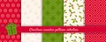 Christmas seamless patterns collection. Vector set of winter holiday backgrounds Royalty Free Stock Photo
