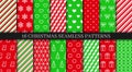 Christmas seamless patterns set. New year texture collection. Holiday wrapping paper. Vector Royalty Free Stock Photo